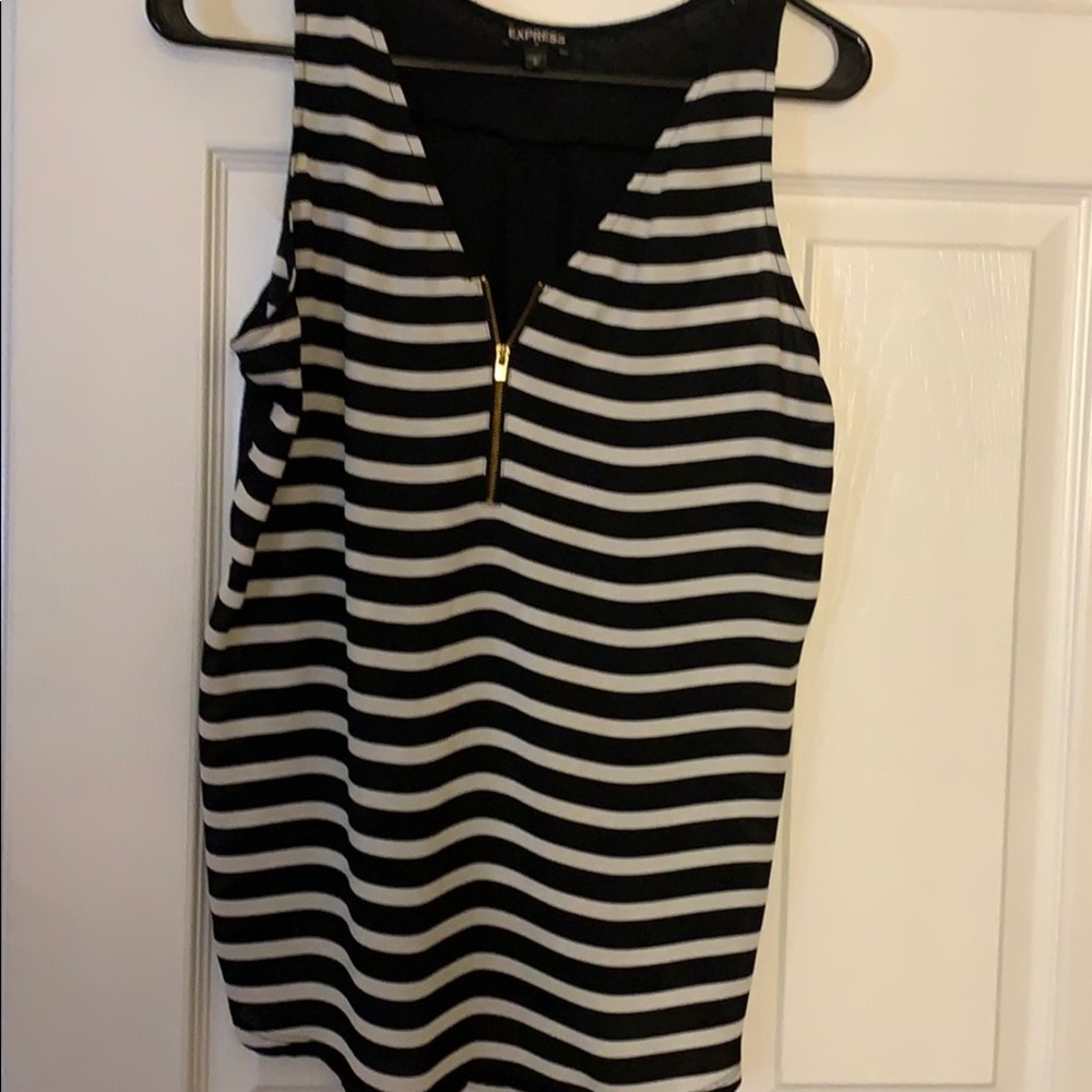 Black and white stripped tank
